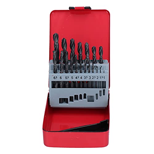 19pcs M35 HSS Twist Drill -Set, Spiralmaschinenzubehör mit tiefen U -Groove, Härte gestärkt, Öffnung für das schnelle Lochstanzen, enthält rote Aufbewahrungsbox von Bognajin