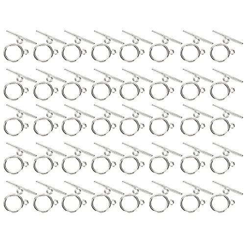 40 Sets Alloy OT Buckle Jewelry Making Supplies, sturdy Accessories for Bracelet Necklace, Easy to Use and Store, Practical Substitute for Damaged Jewelry Interfaces (Silver) von Bognajin