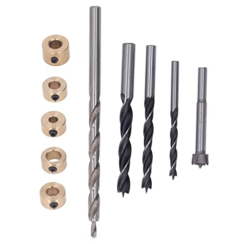 5 -pcs -Taschenlochbohrer -Bit -Set, Hochgeschwindigkeits -Holzbearbeitungswerkzeugkit, 3 Messerpunkte Design für sauberes Bohren, einstellbare Bohrtiefe, umfasst 6/8/10 -mm von Bognajin