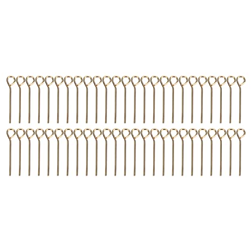 50pcs Gold Open Eye Pins for DIY Craft Bead Jewelry Pendant Making, 6 Sizes Alloy Material Accessory Supplies, sturdy and Safe (Gold 9-digit needle 20mm) von Bognajin