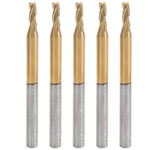 5Pcs 3 Flute Flat End Milling Cutter Set, Tungsten Steel Ti Plated, 3.175 x 2 x 5 x 40 Specs, for Drilling Milling Cutting Engraving, Ideal for 3D Relief and Complex Engraving 5Pcs 3 Flute Flat End Milling Cutter Set, Tungsten Steel Ti Plated, 3.175 x 2 x 5 x 40 Specs, for Drilling Milling Cutting Engraving, Ideal for 3D Relief and Complex Engraving von Bognajin