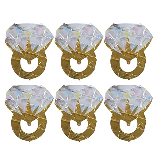 6-teiliges Ringballon-Set, kugelförmige Luftballons aus Aluminiumfolie für Hochzeit, Verlobung, Brautparty, Dekoration (Gold) von Bognajin