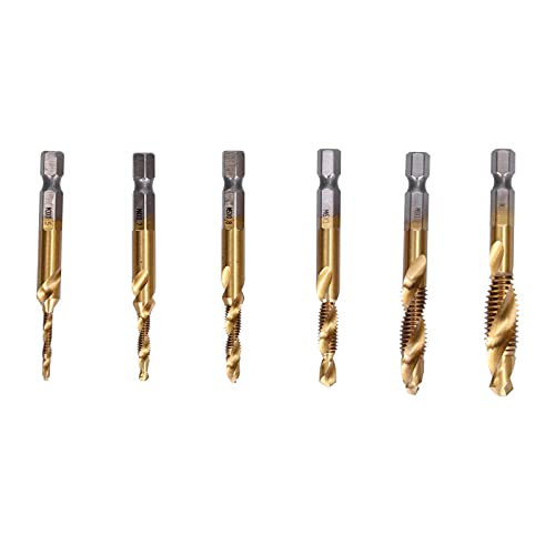 6pcs Hex Shank -Bohrer, Hochgeschwindigkeitsstahl, Spiral Kerbe, Selbstzentrierung, für weiche Metall, Holz, Kunststoff, DIY -Projekte und mechanische Verarbeitung von Bognajin