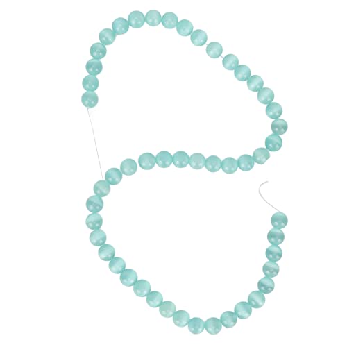 8 mm echte Steinperlen zum Selbermachen von Schmuck, exquisite elegante runde Perle, hervorragend für die Herstellung von Armbändern und Halsketten, verschleißfest und (Green sea blue) von Bognajin