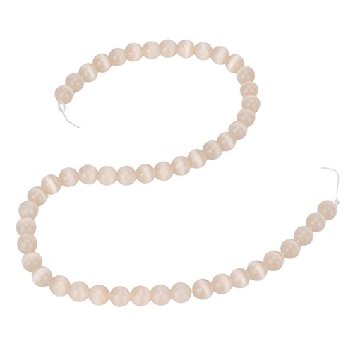 8 mm echte Steinperlen zum Selbermachen von Schmuck, exquisite elegante runde Perle, hervorragend für die Herstellung von Armbändern und Halsketten, verschleißfest und (light champagne) von Bognajin