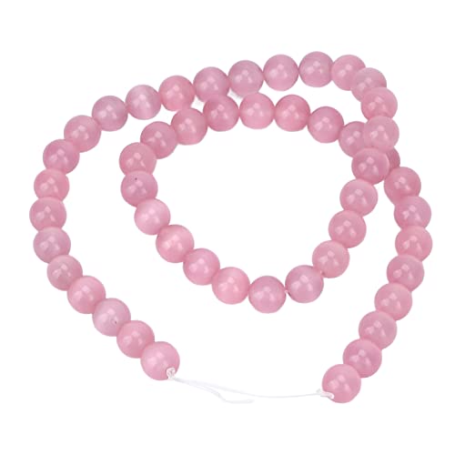 8 mm echte Steinperlen zum Selbermachen von Schmuck, zum Basteln von Halsketten und Armbändern, runde Bastelperlen, robust und umweltfreundlich, ideal für Zuhause und (Pink) von Bognajin