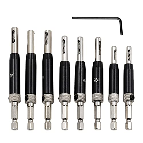 8pcs selbst zentrierende Scharnierbohrmaschine Bit Set, Hex Shank, doppelseitiges Loch -Design für einfache Sägemehlentfernung, hohe Härte und Haltbarkeit, ideal für von Bognajin