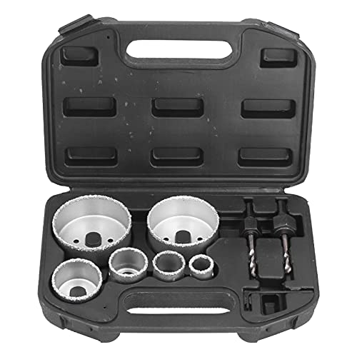 9 pcs Wolfram -Carbid -Loch -Säe -Bohrer -Set, 22 73 mm Schneiddurchmesser für Keramikfliesen und Ziegel, Schneiden, robust und praktisch, mit schwarzer Aufbewahrungsbox von Bognajin