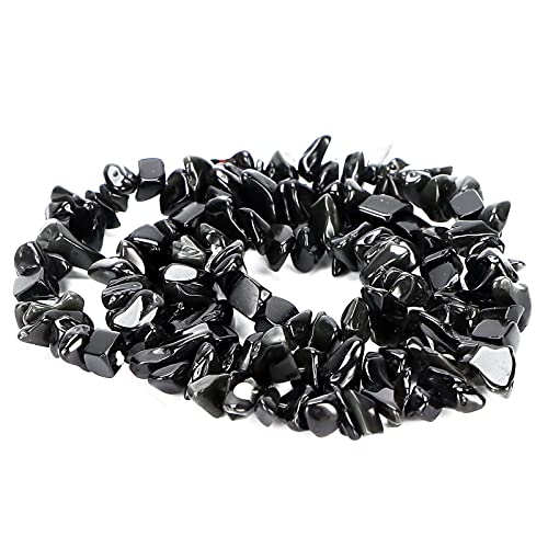 DIY-Schmuckherstellung mit unregelmäßigen Perlen, einzigartiges Anhängerzubehör zur Herstellung von Halsketten, Armbändern, Ringen und mehr, synthetisches Kunststoffmaterial, (black crystal) von Bognajin