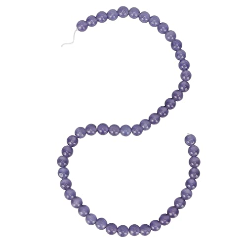 Echte Stein-Abstandsperlen, lose DIY-Steinperlen für Halsketten, Armbänder, Schmuckhandwerk, 8 mm glatte, polierte Perlen, ideal für Amateure und Profis, hervorragende Familie (Violet) von Bognajin