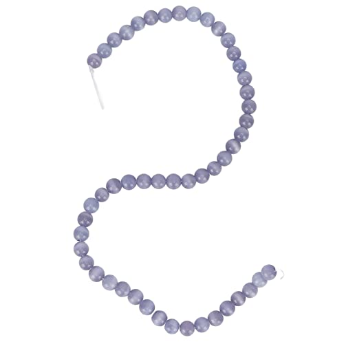 Echte Stein-Abstandsperlen, lose DIY-Steinperlen für Halsketten, Armbänder, Schmuckhandwerk, 8 mm glatte, polierte Perlen, ideal für Amateure und Profis, hervorragende Familie (light violet) von Bognajin