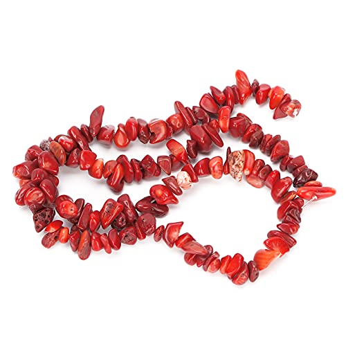 Einzigartige unregelmäßige Perlen für die DIY-Schmuckherstellung, exquisites Perlenzubehör für die Herstellung von Halsketten und Armbändern (Coral stone red) von Bognajin