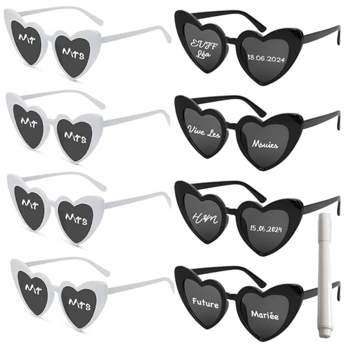 Bogoro 8 Stück Vintage Herzform Brille Herz Sonnenbrille mit Stift DIY Party Sonnenbrille Set White &Amp; Black Lustige Partybrillen Junggesellenschied Deko für Karneval Mottoparty Bogoro 8 Stück Vintage Herzform Brille Herz Sonnenbrille mit Stift DIY Party Sonnenbrille Set White &Amp; Black Lustige Partybrillen Junggesellenschied Deko für Karneval Mottoparty von Bogoro