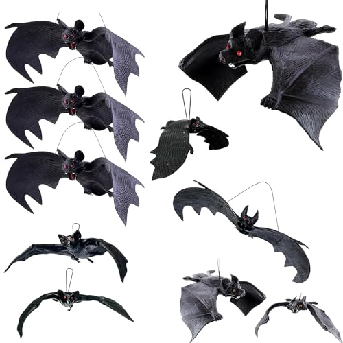 Halloween Deko Bogoro 10 Stück Hängende Fledermäuse Halloween Halloween Deko Fledermaus Set Halloween 3D Fledermäus Halloween Deko Kinder Für Garten Fenster Tür Baum Draußen von Bogoro