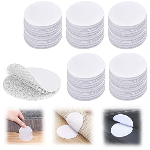 Qazuwa 50 Stück klettpunkte selbstklebend klett klebepunkte Self Adhesive Klett Runde Klettband Selbstklebend Extra Stark, Für Papier, Kunststoff, Glas, Leder, Metall, Kleidungsstücke (50mm,Weiß) von Bogoro