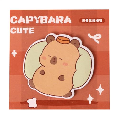 Bohany Lustige Haftnotizen, Capybara Haftnotizen | Cartoon Capybara Sticky Tabs Notizblöcke,30 Blatt herausnehmbare Notizblöcke, Klassenzimmerbedarf, Schulbedarf für Schüler, Lehrer von Bohany