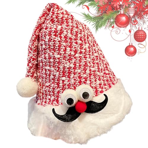 Bohany Weihnachts-Nikolausmütze, süße Weihnachtsmütze für Kinder - Niedliche Weihnachtsmütze mit Pailletten, rote Weihnachtsmütze - Holiday Decor Unisex Hirschgeweih Weihnachtsmann Weihnachtstuch für von Bohany