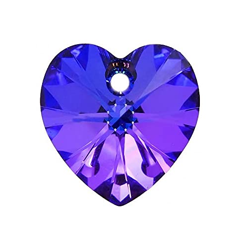 1 stk SWAROVSKI ELEMENTS pendant HEART 6228 crystal stone with hole, 14.4 x 14 mm Crystal Helio (Swarovski-Elemente Anhänger Herz 6228 Kristallstein mit Loch Crystal Helio) von Bohemia Crystal Valley