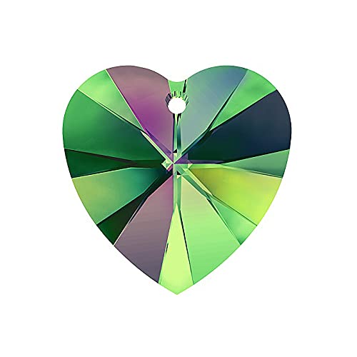 1 stk SWAROVSKI ELEMENTS pendant HEART 6228 crystal stone with hole, 14.4 x 14 mm Crystal VM (Vitrail Medium) (Swarovski-Elemente Anhänger Herz 6228 Kristallstein mit Loch Vitrail) von Bohemia Crystal Valley