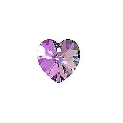 1 stk SWAROVSKI ELEMENTS pendant HEART 6228 crystal stone with hole, 14.4 x 14 mm Crystal Vitrail Light (Swarovski-Elemente Anhänger Herz 6228 Kristallstein mit Loch Vitrail) von Bohemia Crystal Valley