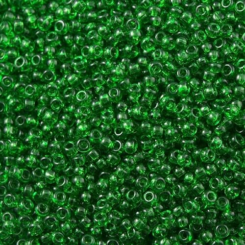 10 g TOHO Round Seed Beads Rocailles, size 11/0, Transparent Grass Green (# 7B), Japan, Glass von Bohemia Crystal Valley