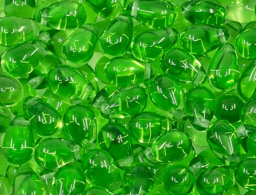 10 grams (approx. 25-30 pcs) Drop Beads, 6 x 9 mm, Transparent Green (50520), Glass, Czech Republic von Bohemia Crystal Valley