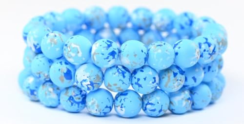 100 pcs Round Pressed Glass Beads Druck, Camo 33205 (CAMO-33205), 10 mm, Glass, Czech Republic von Bohemia Crystal Valley