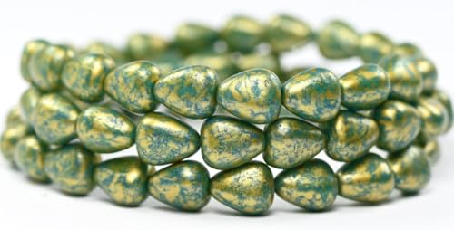 100 pcs Shaped Pressed Glass Beads, White 86720 84308 (02010-86720-84308), 10 x 8 x 6 mm, Glass, Czech Republic von Bohemia Crystal Valley