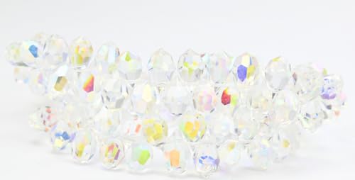 100 pcs Special Cut Teardrop Faceted Beads, Crystal Ab (00030-AB), 11 x 6 mm, Glass, Czech Republic von Bohemia Crystal Valley