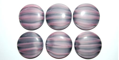 12 pcs Cabochon Round Flat Back, (), 24 mm, Glass, Czech Republic von Bohemia Crystal Valley