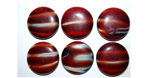 12 pcs Cabochon Round Flat Back, (), 24 mm, Glass, Czech Republic von Bohemia Crystal Valley