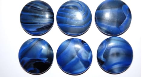 12 pcs Cabochon Round Flat Back, (), 24 mm, Glass, Czech Republic von Bohemia Crystal Valley