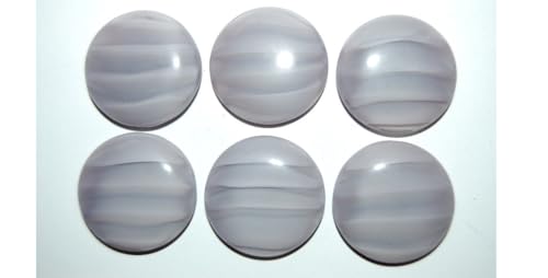 12 pcs Cabochon Round Flat Back, (), 24 mm, Glass, Czech Republic von Bohemia Crystal Valley