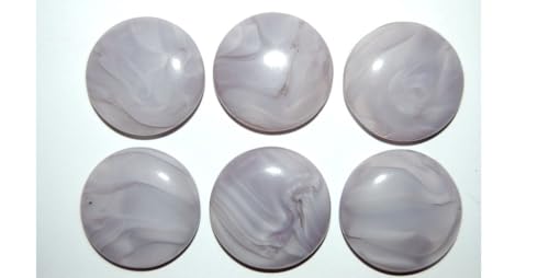 12 pcs Cabochon Round Flat Back, (), 24 mm, Glass, Czech Republic von Bohemia Crystal Valley