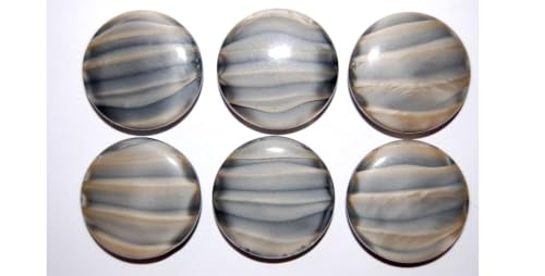 12 pcs Cabochon Round Flat Back, (), 24 mm, Glass, Czech Republic von Bohemia Crystal Valley