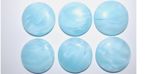 12 pcs Cabochon Round Flat Back, (), 24 mm, Glass, Czech Republic von Bohemia Crystal Valley