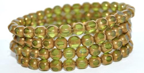 150 pcs Cut Fire Polished Faceted Glass Beads, 50040 Bronze (50040-14415), 8 mm, Glass, Czech Republic von Bohemia Crystal Valley