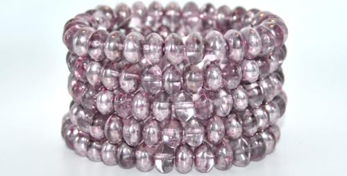 150 pcs Rondelle Pressed Glass Beads, Crystal 34306 (00030-34306), 9 x 6 mm, Glass, Czech Republic von Bohemia Crystal Valley