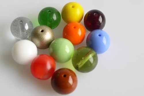 150pcs Runde gepresste Perlen 10 mm, Gemischte Farben (Mix), Böhmisches Kristall Glas, Tschechien 11119001 Großhandlespackung Round Pressed Beads von Bohemia Crystal Valley