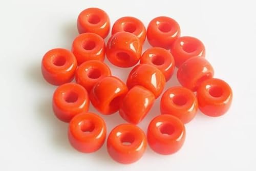 15pcs Gepresste Perlen Pony Bagel 9 mm, Rot (93180), Böhmisches Kristall Glas, Tschechien 11149017 Pressed Beads Pony Bagel von Bohemia Crystal Valley