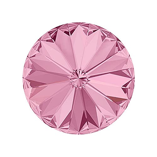 2 stk SWAROVSKI CRYSTALS Stones Rivoli 1122 Chaton, 12 mm Light Rose (Swarovski-Kristalle Steine ​​Rivoli 1122 Chaton Hell-Pink) von Bohemia Crystal Valley