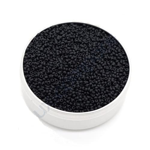 250 g Rocailles PRECIOSA seed beads, 8/0 Black Matt (Rocailles preciosa Samenperlen Schwarzer Matt) von Bohemia Crystal Valley