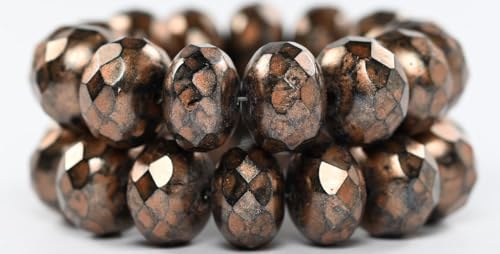 30 pcs Faceted Special Cut Rondelle Fire Polished Beads, Black Hematite 86750 (23980-14400-86750), 13 x 9 mm, Glass, Czech Republic von Bohemia Crystal Valley