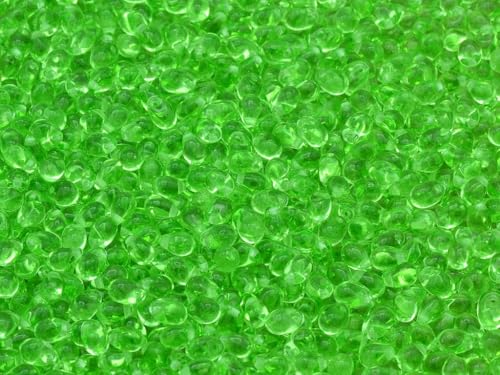 300p Drop Beads, 4 x 6 mm, Transparent Green (50400), Glass, Czech Republic von Bohemia Crystal Valley