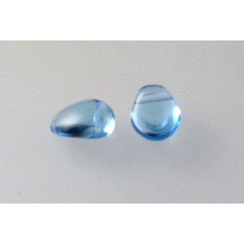 30pcs Tulpe Blütenblätterperlen 6 x 8 mm, Transparentes Aqua (60010), Böhmisches Kristall Glas, Tschechien 11169803 Tulip Petal Beads von Bohemia Crystal Valley