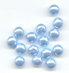 36 stk Imitation pearl glass beads round, 6 mm light blue (Nachahmung Pearl Glasperlen rund Hellblau) von Bohemia Crystal Valley