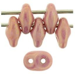 5 g Matubo Superduo 2-hole czech pressed glass beads, 2.5 x 5 mm Pink Metallic Luster (Matubo Superduo 2-Loch-Tschechische Glasperlen Rosa) von Bohemia Crystal Valley