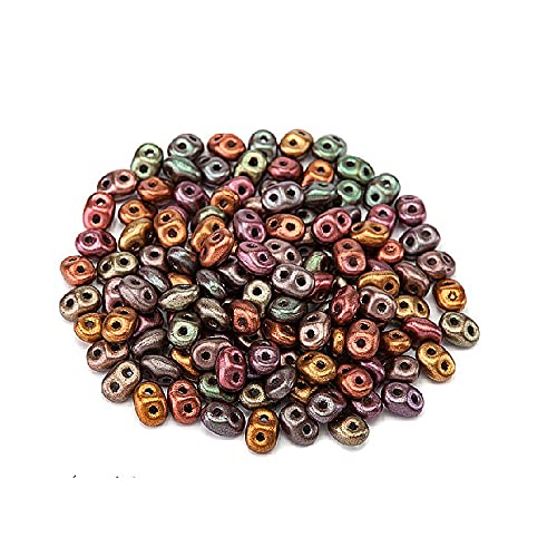 5 g Matubo Superduo 2-hole czech pressed glass beads, 2.5 x 5 mm matte metallic bronze (Matubo Superduo 2-Loch Tscheche Glasperlen Bronze matt metallic) von Bohemia Crystal Valley