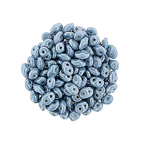 5 g Matubo Superduo 2-hole czech pressed glass beads, 2.5 x 5 mm opaque blue luster (Matubo Superduo 2-Loch Tscheche Glasperlen Opaken blau) von Bohemia Crystal Valley