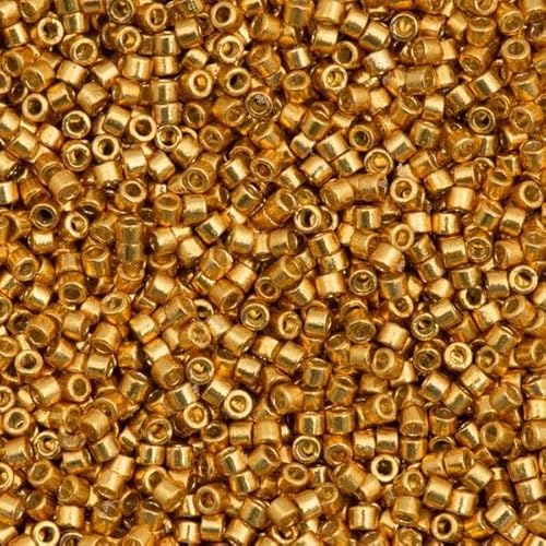 5 g Miyuki DELICA Seed Beads Rocailles, size 11/0, Duracoat Galvanized Yellow Gold (# DB1833), Japan, Glass von Bohemia Crystal Valley